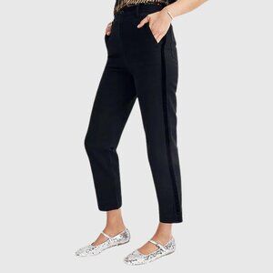 NWT - Madewell Tapered Pants Velvet Tuxedo Stripe True Black, Size 27
